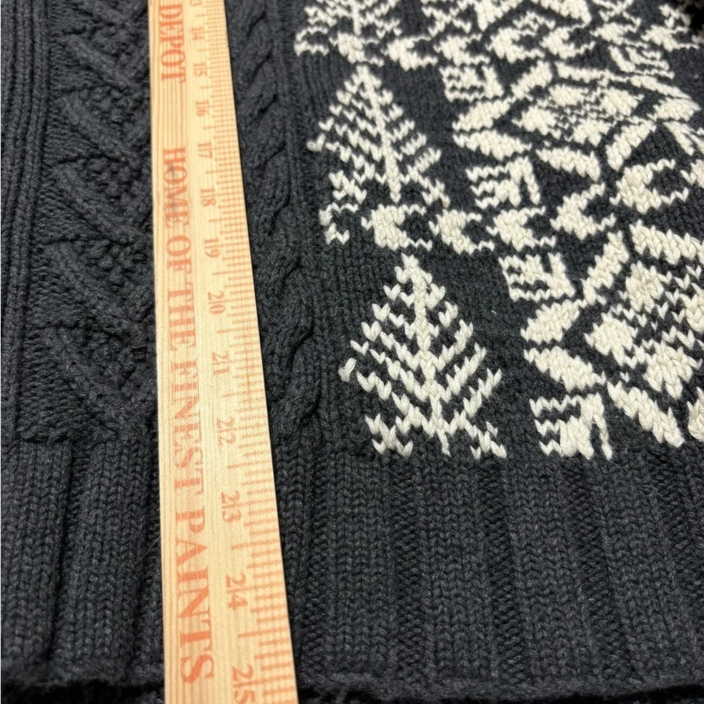 Vintage Hand Knit Men’s Heavyweight Nautica Charcoal Gray/Cream Cableknit Sweate
